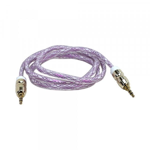 Wholesale Auxiliary Music Cable 3.5mm to 3.5mm Heavy Duty Braided Wire (Purple)